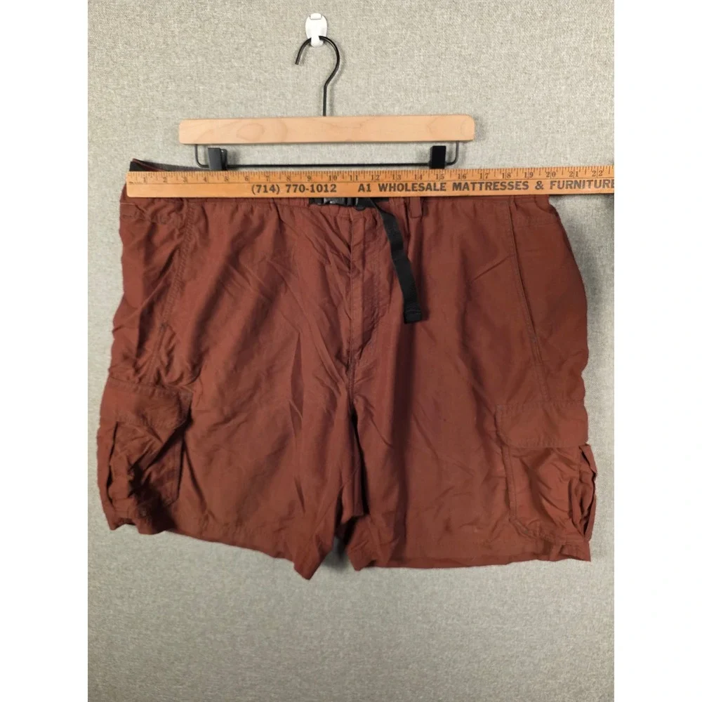 REI Sahara Cargo Shorts Mens XXL Rust Brown Nylon UPF 50+ Hiking Belted 732434
